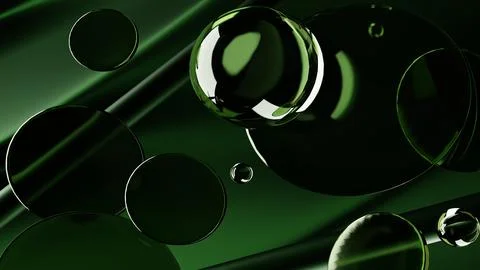3D Geometry Glass on Green Background Stock Illustration
