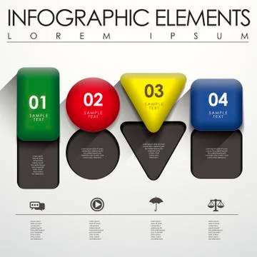 3d geometry infographic elements イラスト素材