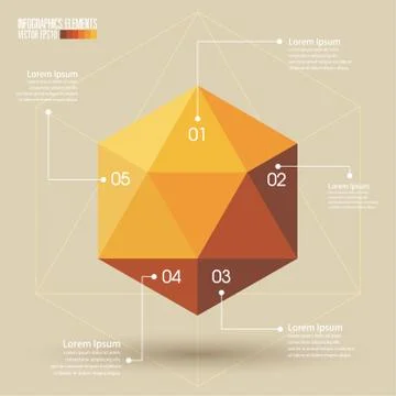 3d geometry infographics template Stock Illustration