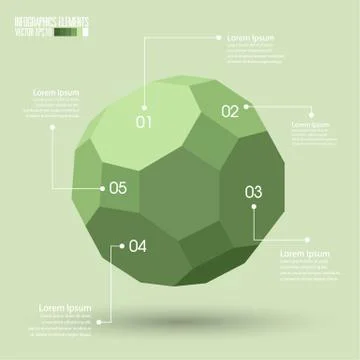 3d geometry infographics template Stock Illustration