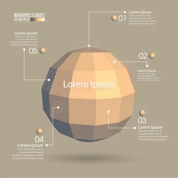 3d geometry infographics template Stock Illustration