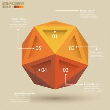 3d geometry infographics template Stock Illustration