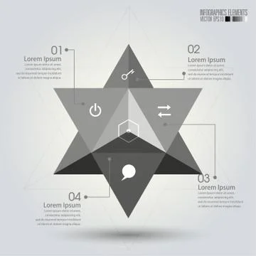 3d geometry infographics template Stock Illustration