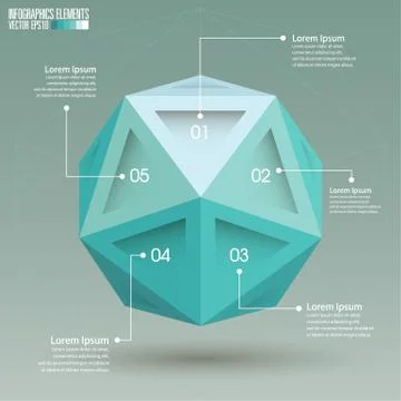 3d geometry infographics template Stock Illustration