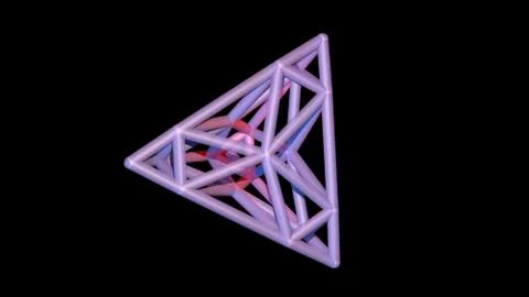 3d geometry, tetrahedra front view,  triangular faces Stock Illustration
