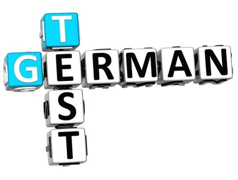 3d german test crossword Illustrazione stock