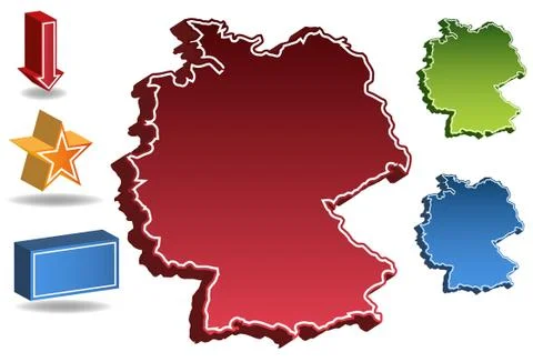 3d germany country map Stock Illustration
