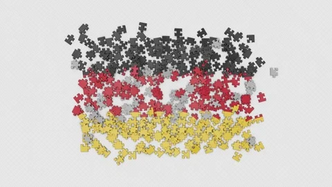 3D Germany flag assembled from a puzzle Stock Footage 260404599
