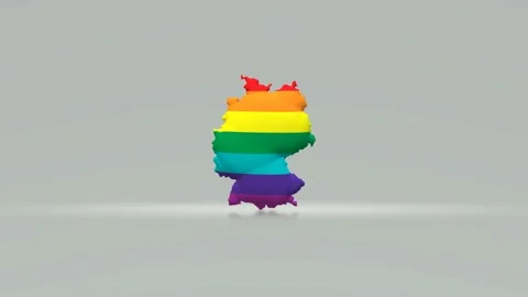 3D Germany isolated LGBT flag jumping and spinning Stock Footage 147138365