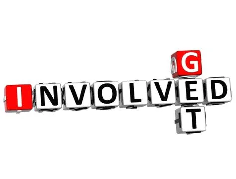 3d get involved crossword Stock Illustration