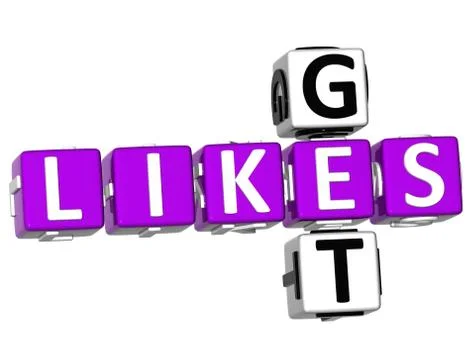 3d get likes crossword Illustrazione stock
