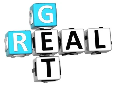3d get real crossword 스톡 일러스트