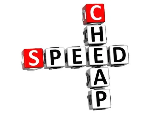 3d get speed test cheap crossword 库存插图