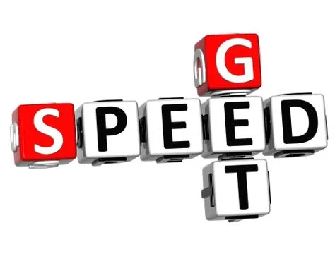 3d get speed test cheap crossword Stockillustratie