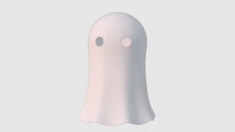 3D Ghost Costume Rotating on a Transparent Background. Seamless Loop. Horror. 4K Stock Footage 289433953