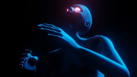 3D ghost with glowing eyes 2 Stock Footage 242041939