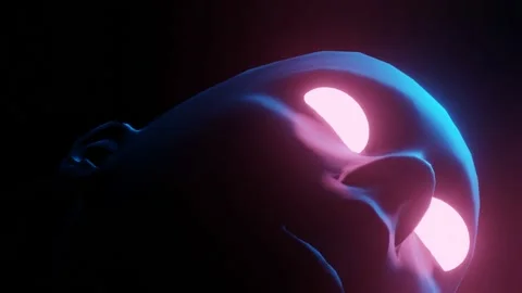3D ghost with glowing eyes 3 Stock Footage 242041942