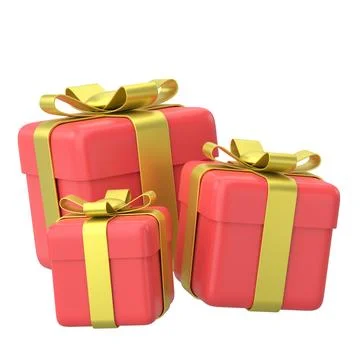 3D gift box. 3D decoration. Stock Illustration