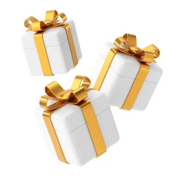 3D gift box. 3D decoration. Stock Illustration