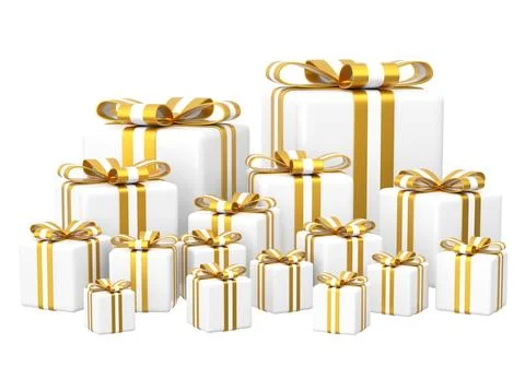 3D gift box. 3D decoration. 3D illustration. Stock Illustration