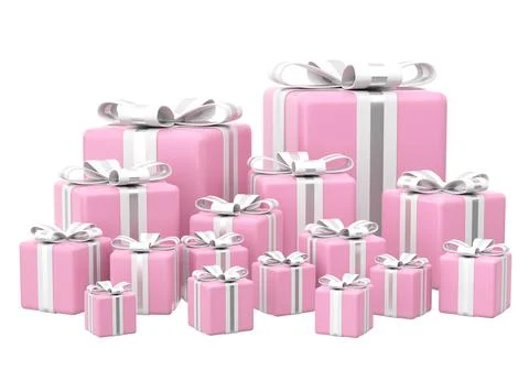 3D gift box. 3D decoration. Illustrazione stock