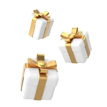 3D gift box. 3D element. 3D illustration. Stock Illustration