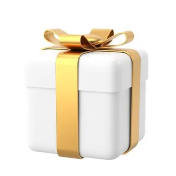 3D gift box. 3D element. 3D illustration. Stock Illustration