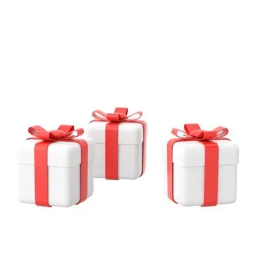 3D gift box. 3D element. Stock Illustration