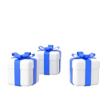3D gift box. 3D element. 3D illustration. Stock Illustration