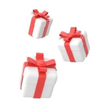 3D gift box. 3D element. Stock Illustration