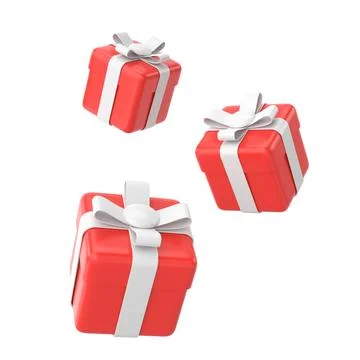 3D gift box. 3D element. 3D illustration. Stock Illustration