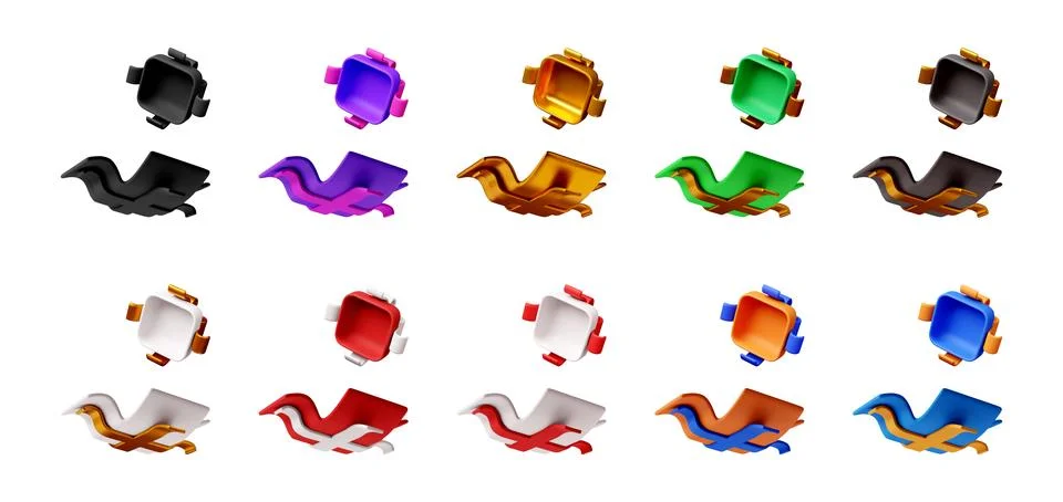 3D Gift box and open gift box icon set Stock Illustration
