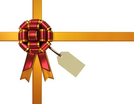 3d Gift box and tag. Stock Illustration