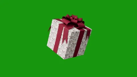 3D Gift Box | Holiday Present on Green Screen Stock Footage 323505386