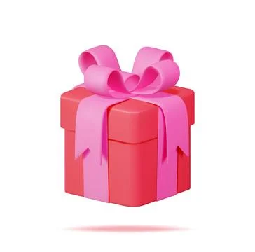 3D Gift Box Isolated on White. 스톡 일러스트