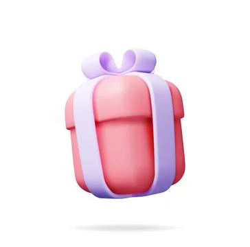 3D Gift Box Isolated on White. Stock Illustration
