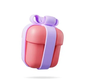 3D Gift Box Isolated on White. Stockillustratie