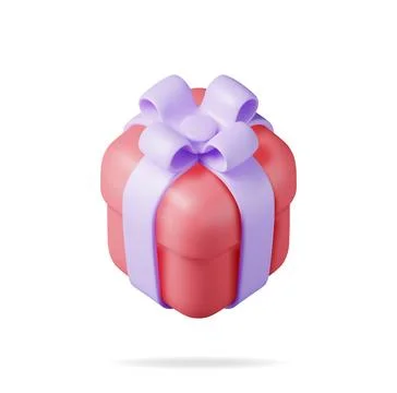 3D Gift Box Isolated on White. 스톡 일러스트
