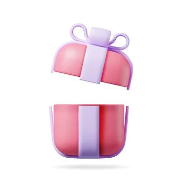 3D Gift Box Isolated on White. 스톡 일러스트