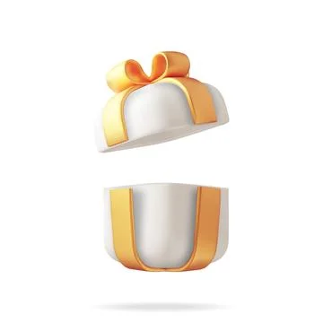 3D Gift Box Isolated on White. Ilustração Stock