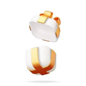 3D Gift Box Isolated on White. Ilustração Stock