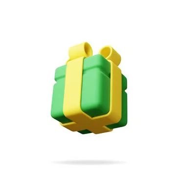 3D Gift box isolated on white Stock Illustration