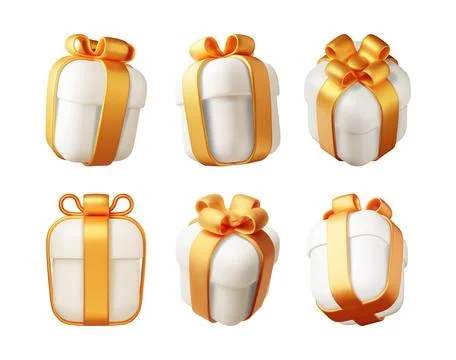 3D Gift Box Set Isolated イラスト素材