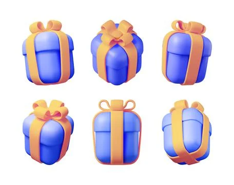 3D Gift Box Set Isolated Ilustração Stock