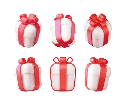 3D Gift Box Set Isolated Stockillustratie