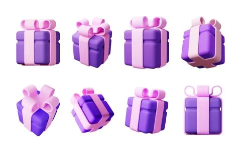 3D gift box set isolated Stockillustratie