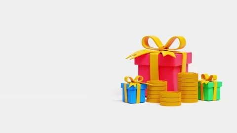 3D gift box surprise 4k animation,Gift give away,Mobile Marketing,Earning prizes Stock-Footage 247048045