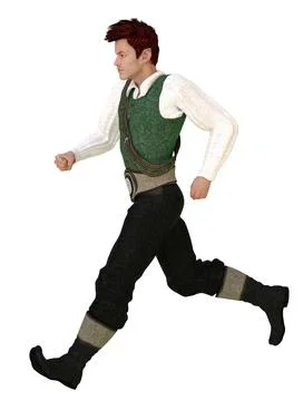 3D Ginger elf man Stock Illustration