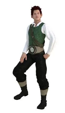 3D Ginger elf man Stock Illustration