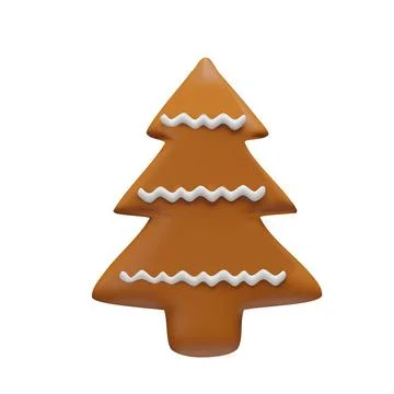 3D gingerbread Christmas tree Stock Illustration